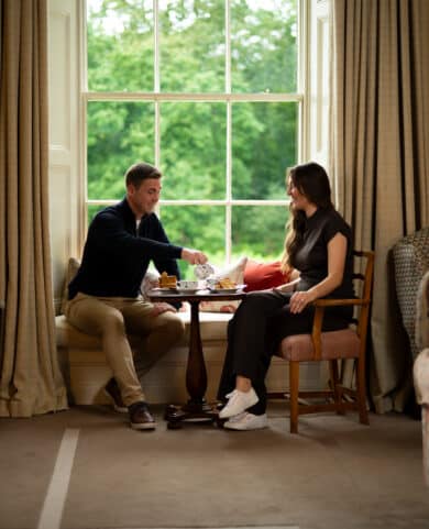 Ballymole Arrival tea in Drawing room
