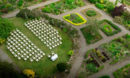 Civil Ceremony in the Walled Garden Drone Front Image