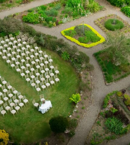 Civil Ceremony in the Walled Garden Drone Front Image