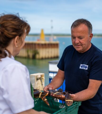 Dervilla meeting fish supplier in Ballycotton