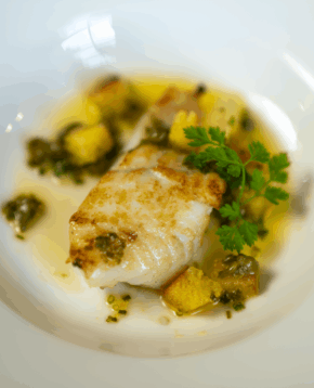 Roast Monkfish with Grenoble Butter and Seasonal Green-image
